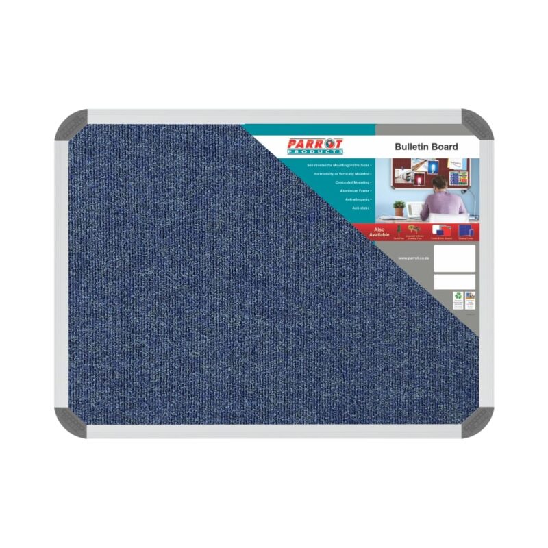 Bulletin Board Ribbed Aluminium Frame (600x450mm – Denim)
