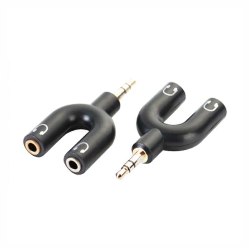 3.5mm Male Audio Jack – 2 x 3.5mm Female Audio Jack Adaptor