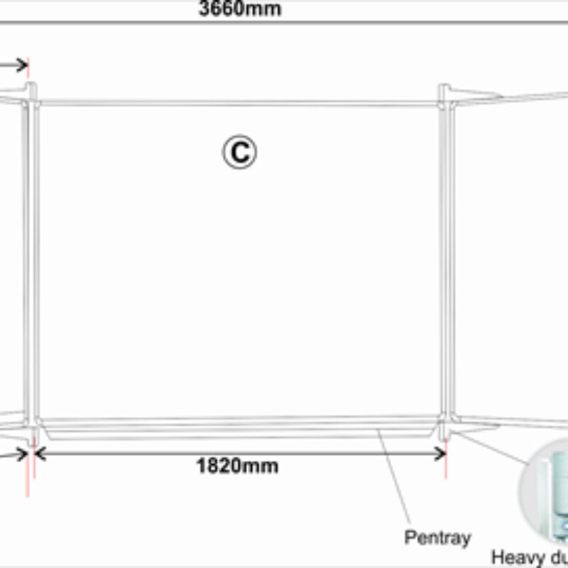 Educational Board Non-Magnetic Chalkboard (1220*920 – Chalk Squares. Side Panel – Option A)