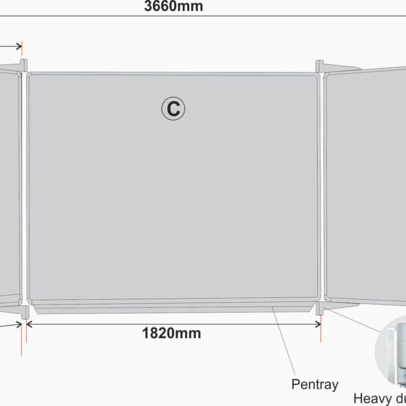 Educational Board Magnetic Whiteboard (1220*1220 – White Squares. Side Panel – Option A)