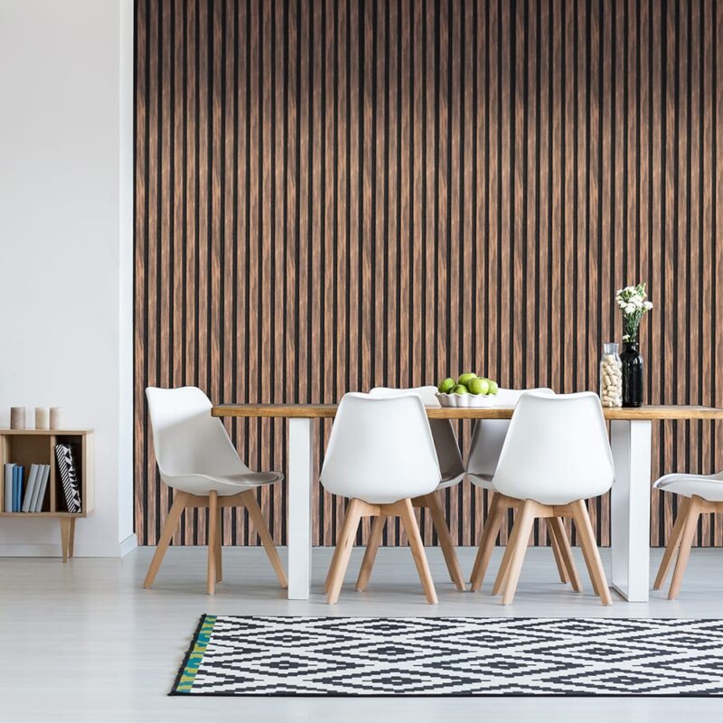 Natural Walnut Slatted Wall Panel 600 X 2400mm