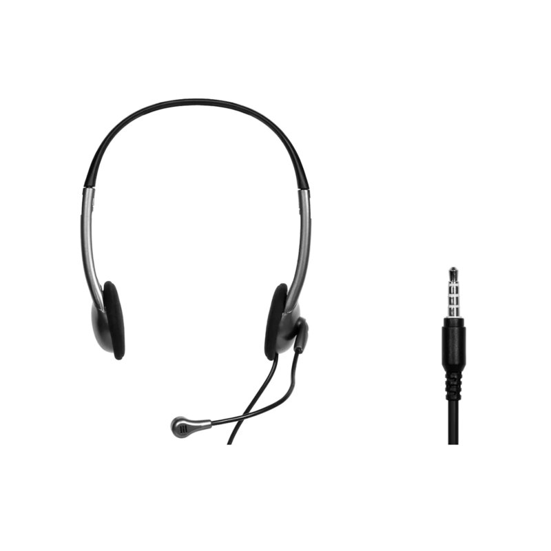 Port Black Stereo Combo-Jack Headset