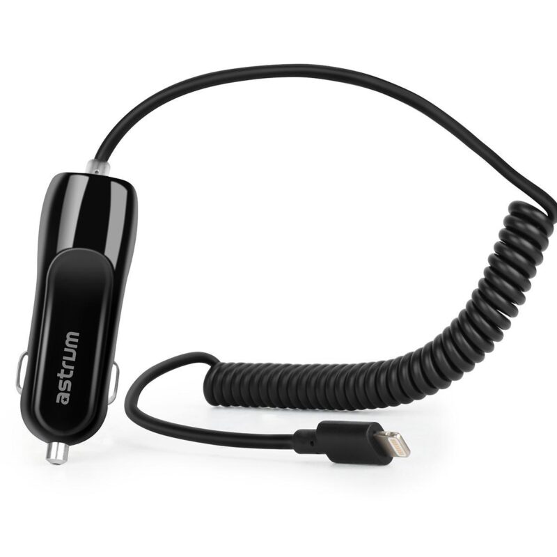 CC390 8 pin Lightning MFI Car Charger – Black