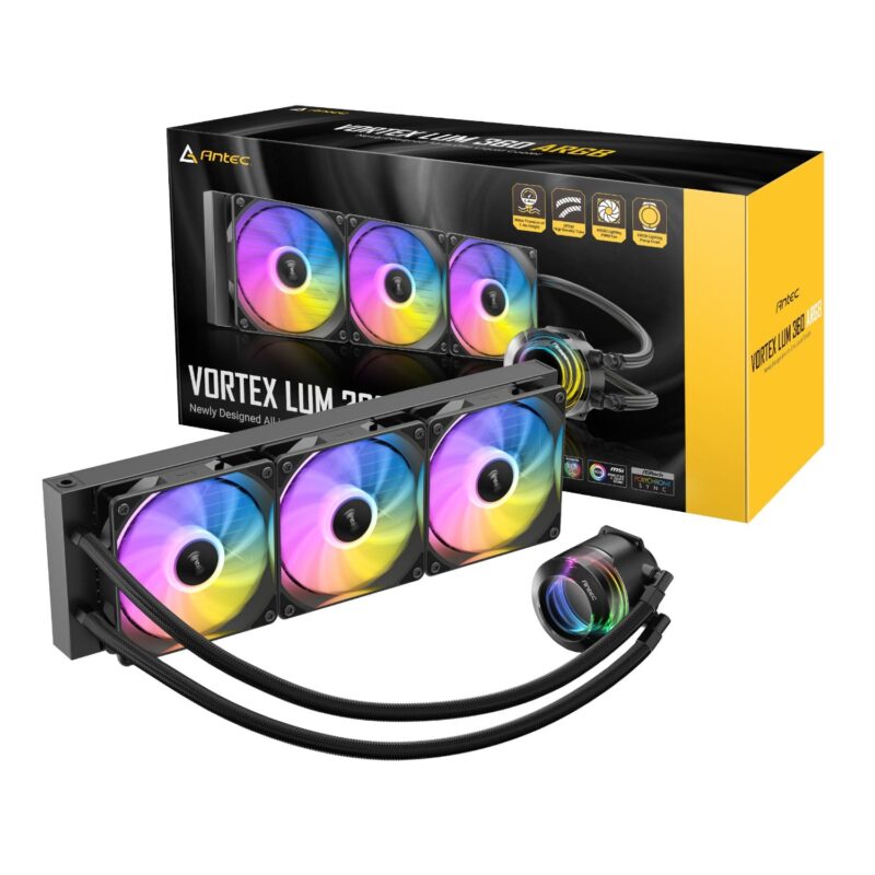 Antec VORTEX LUM 360 ARGB AIO CPU Liquid Cooler – Black