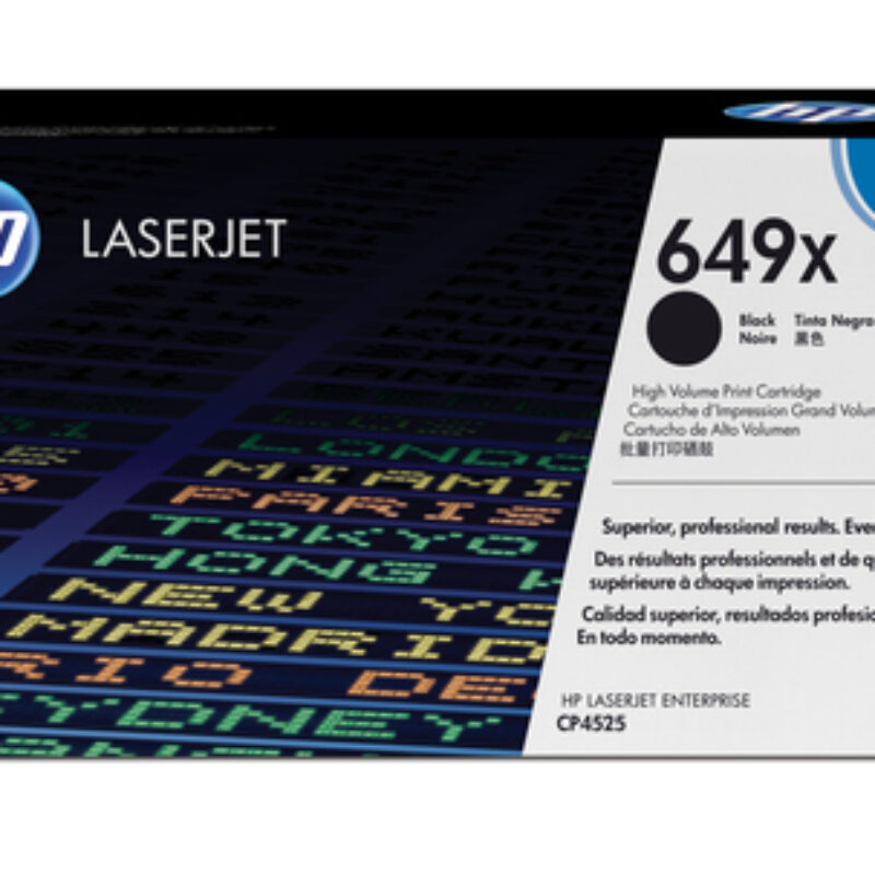 HP 649X HC Black Toner Cartridge.
