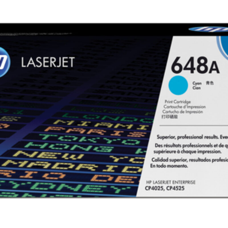 HP 648A Color LaserJet Cyan Print Toner Cartridge
