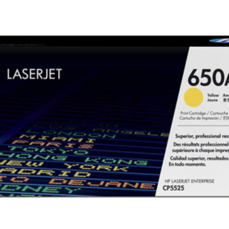 HP 650A Color LaserJet CP5525 Yellow Print Toner Cartridge