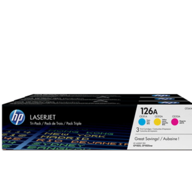 HP 126A Tripack Toner Cartridges (CMY)