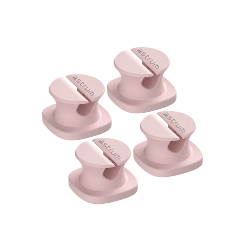 CO060 Mini Cable Organizer Clips – 4 Piece Set for Cable Management-Pink