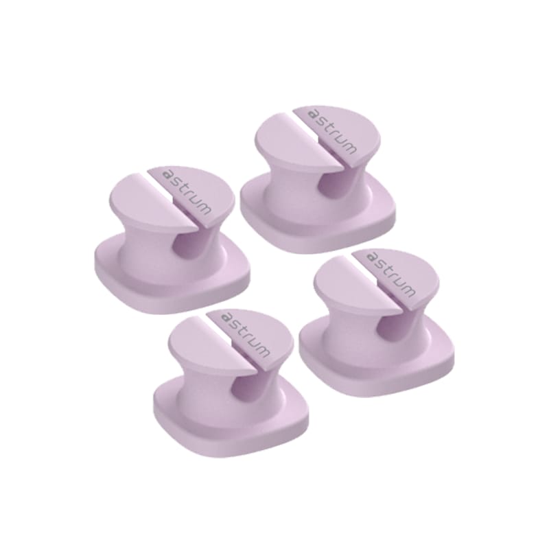 CO060 Mini Cable Organizer Clips – 4 Piece Set for Cable Management-Purple