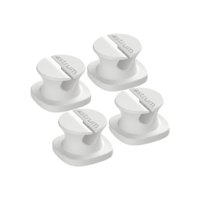CO060 Mini Cable Organizer Clips – 4 Piece Set for Cable Management – White