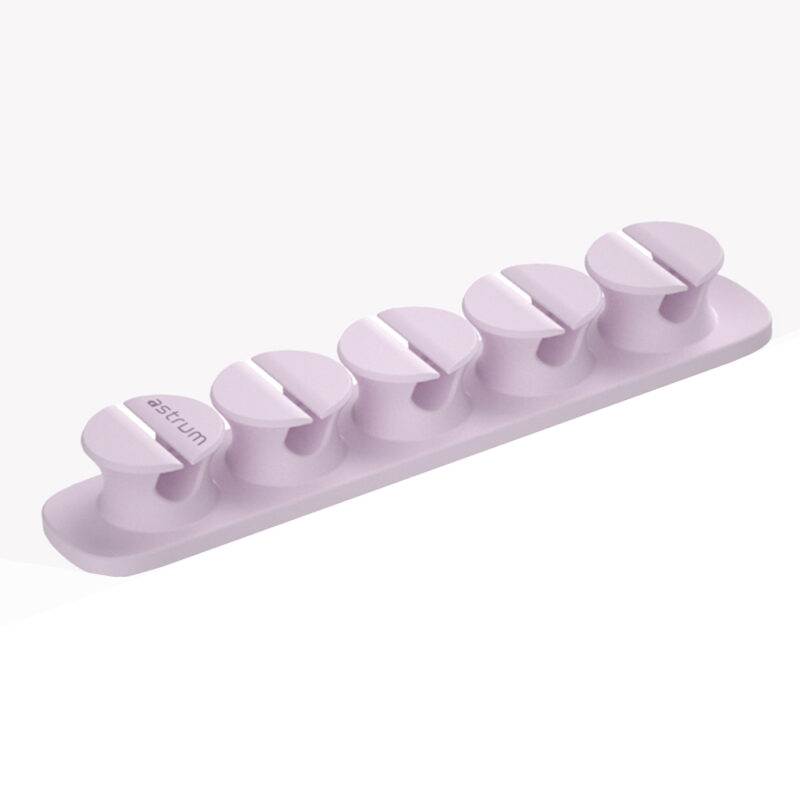 CO110 Cable Organizer Clips – 5 Bays, 4 Storage Compartments – Purple