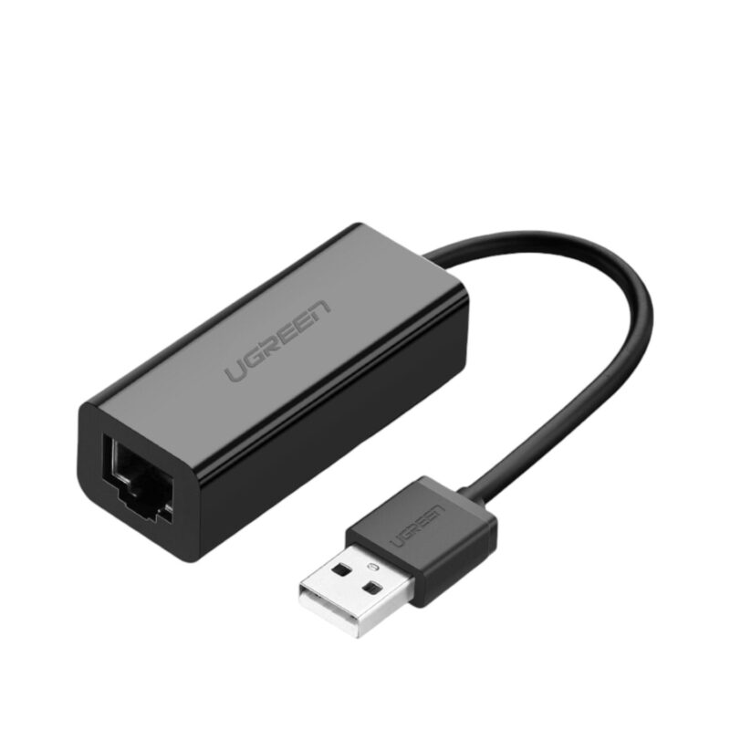 UGREEN CR110 Ethernet Adapter | USB 2.0 to RJ45 – Black