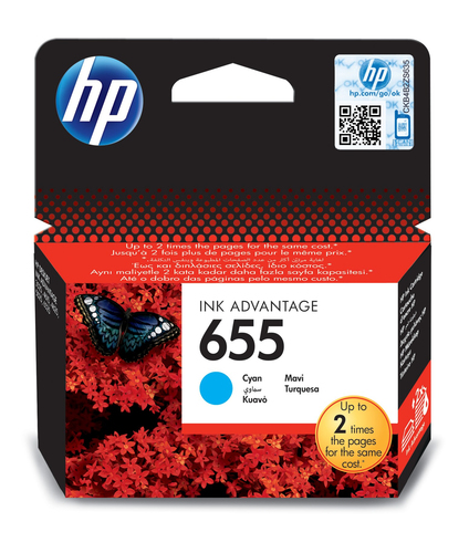 HP 655 Cyan Ink Cartridge