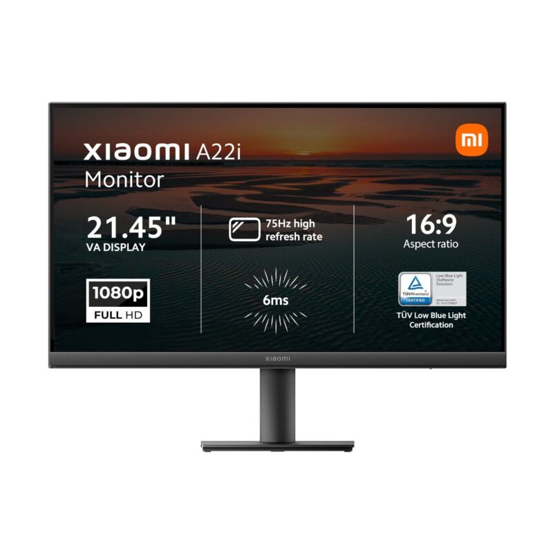 Xiaomi A22i 22″ Full HD 1080p VA Monitor (75Hz, 6ms, 16:9, HDMI/DP, Flicker-Free, and VESA Mount)
