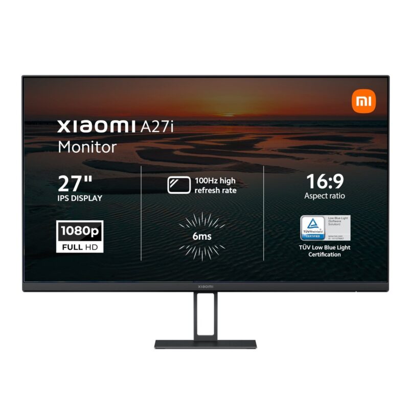 Xiaomi A27i 27″ Full HD 1080p IPS Monitor (100Hz, 6ms, 16:9, HDMI/DP, Flicker-Free, and VESA Mount)