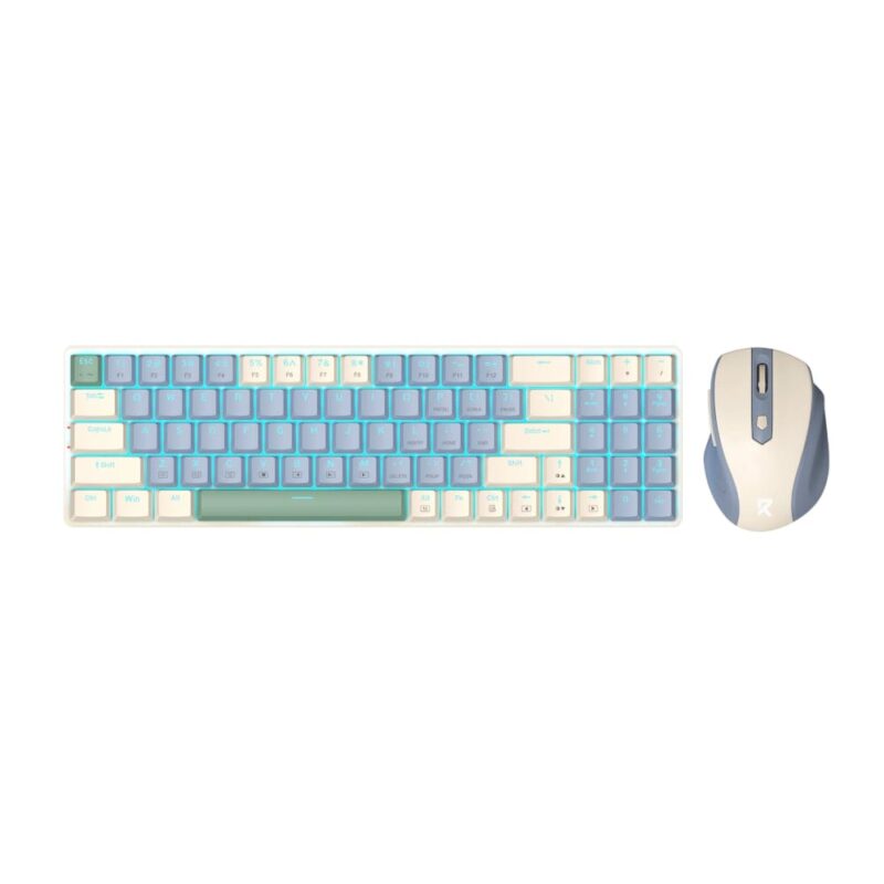 Redragon BS8772 Wireless Keyboard and Mouse Combo – Cream/Blue