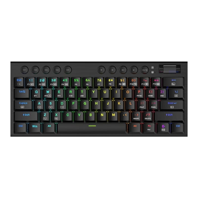 REDRAGON Horus Mini Pro 61Key Wireless Bluetooth Red Switch RGB Low Profile Gaming Mechanical Keyboard – Black