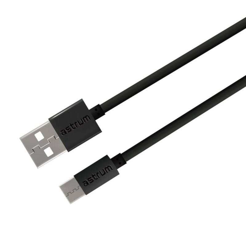 Verve UC20 2A USB-A to USB-C Charge & Sync 1.0m Cable – Black