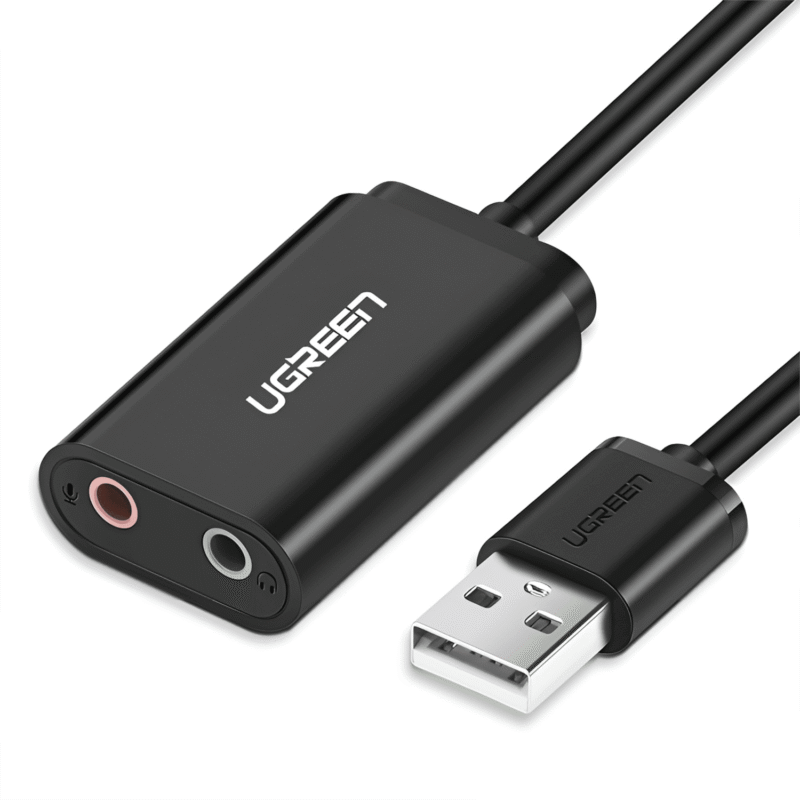 UGREEN USB to 3.5mm External Stereo Sound Adapter – Black