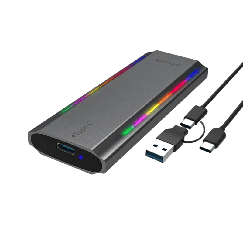NVMe M.2 SSD PCIe & NGFF Enclosure, RGB, 10 Gbps Speed – ENP4310G