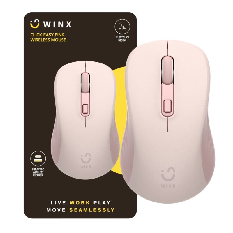 WINX CLICK Easy 1600DPI 2.4GHz Wireless Mouse – Pink