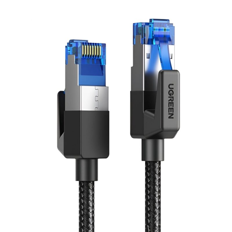 UGREEN Cat8 Nylon Braided Ethernet Cable – 40Gbps with Modular Plugs – 1m