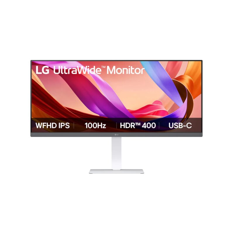 LG UltraWide 34″ FHD USB-C White Monitor
