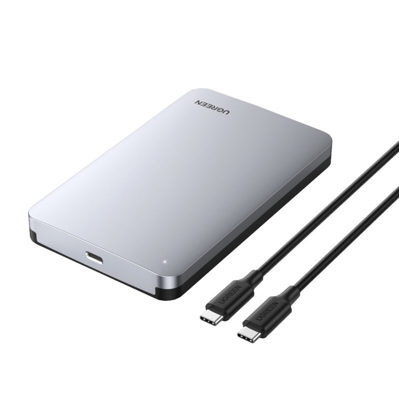 UGreen CM300 2.5 inch USB Type-C Hard Drive Enclosure – Silver