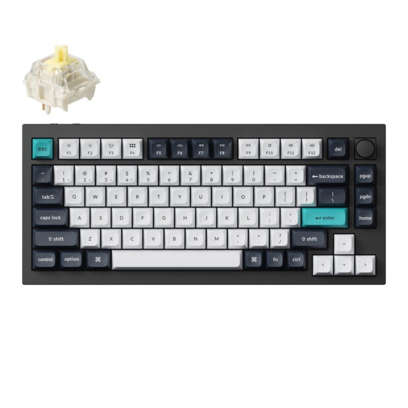 Keychron Q1 Max QMK/VIA RGB Wireless Custom Mechanical Keyboard (Gateron BANANA Switches) – Black