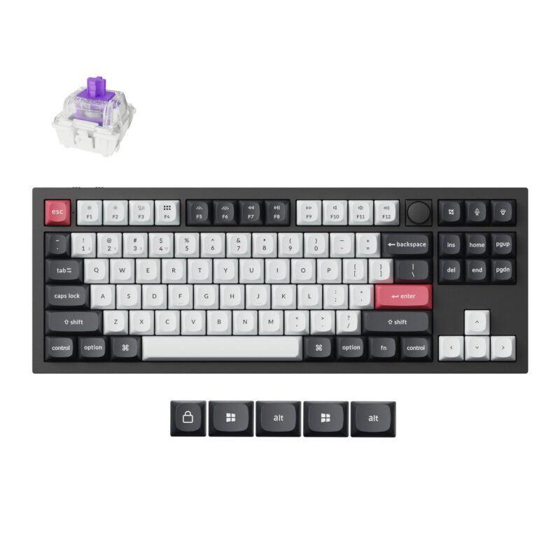 Keychron Q3 HE QMK 80% Wireless Custom Mechanical Keyboard (Nebula Switch) – Carbon Black
