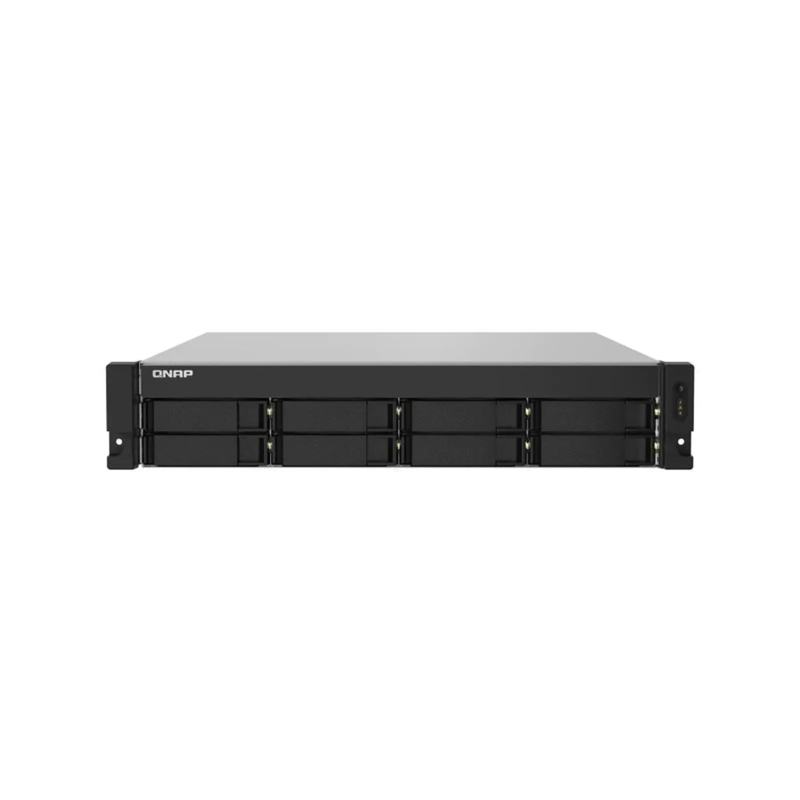 QNAP 8-Bay Quad-Core 17 GHZ Rackmount NAS with 250W PSU 4GB DDR4 UDIMM RAM SATA 6GBPS 2x 10GBE SFP+ LAN 2x 1GBE LAN