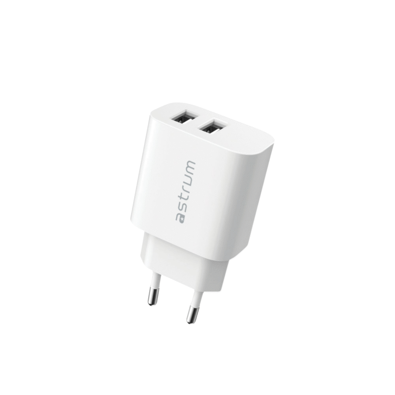 WATZ12D 12W WALL CHARGER 2 X USB-A WHT