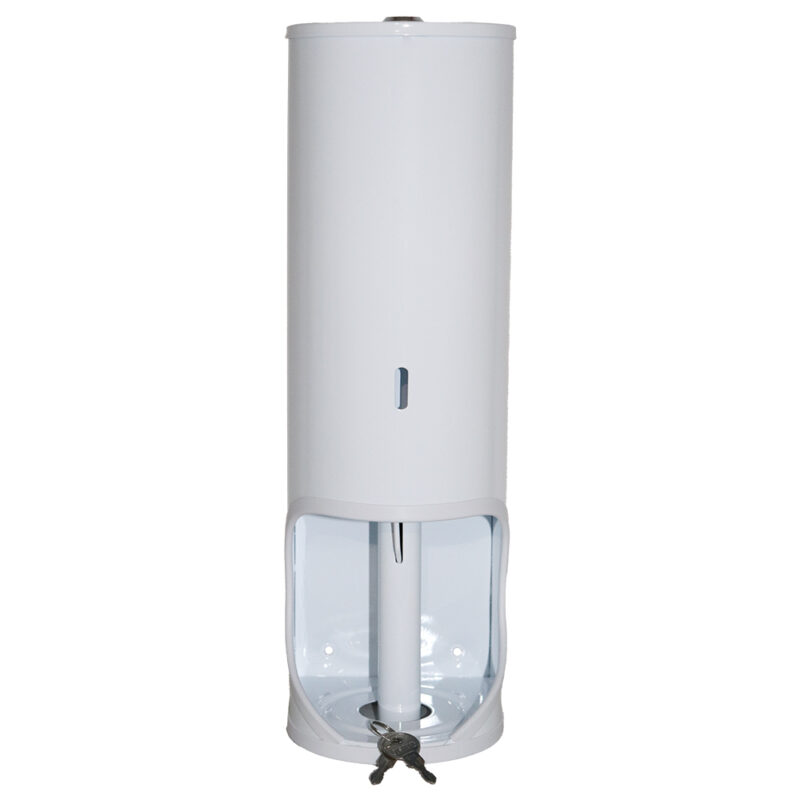 Janitorial TR3 Toilet Roll Holder Lockable – Mild Steel White