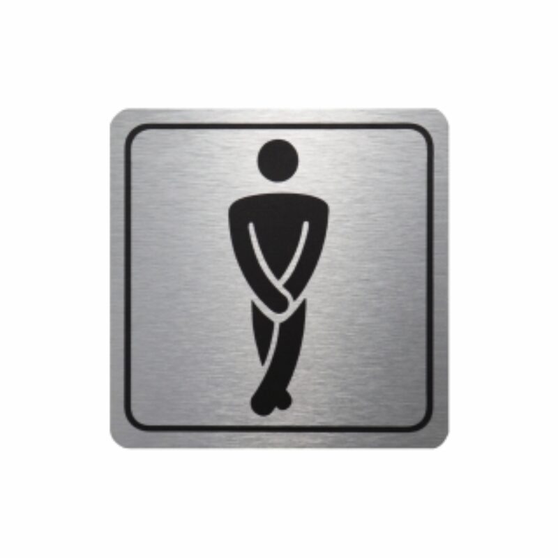 Gents Toilet Symbolic Sign – Black Printed on Brushed Aluminium ACP (150 x 150mm)