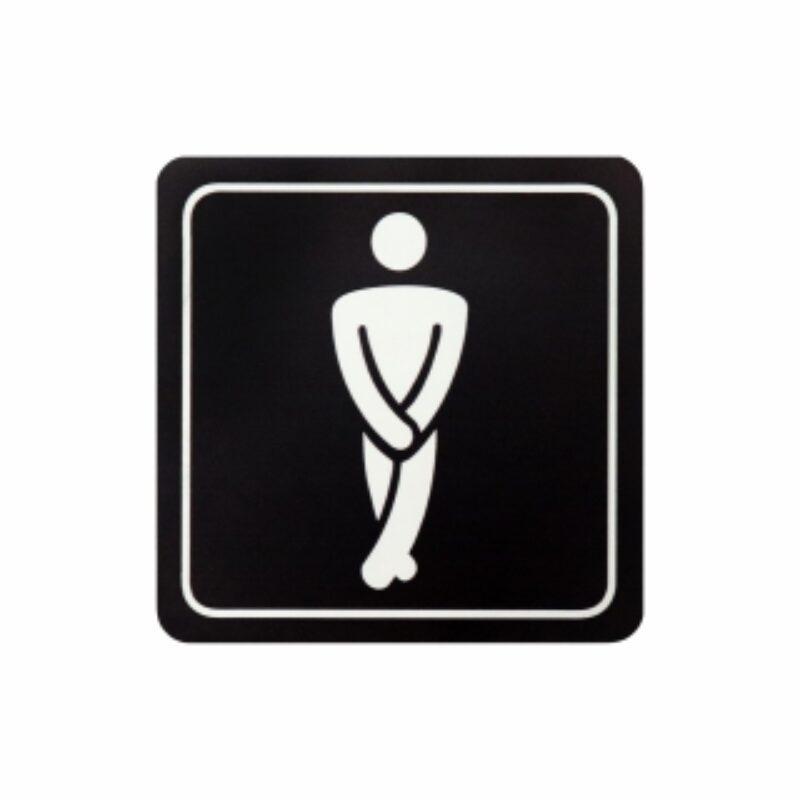 Sign Stmbolic 150*150mm Black Printed Gents Toilet Sign on White ACP