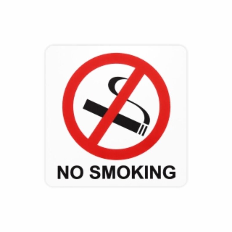 No Smoking Symbolic Sign – Printed on White ACP (150 x 150mm)