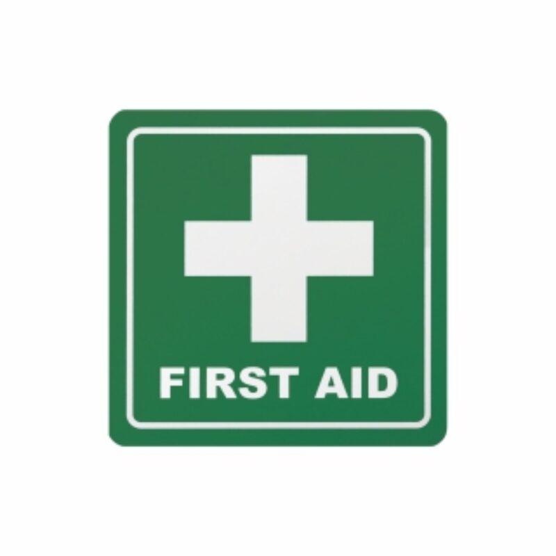Green First Aid Symbolic Sign – Printed on White ACP (150 x 150mm)