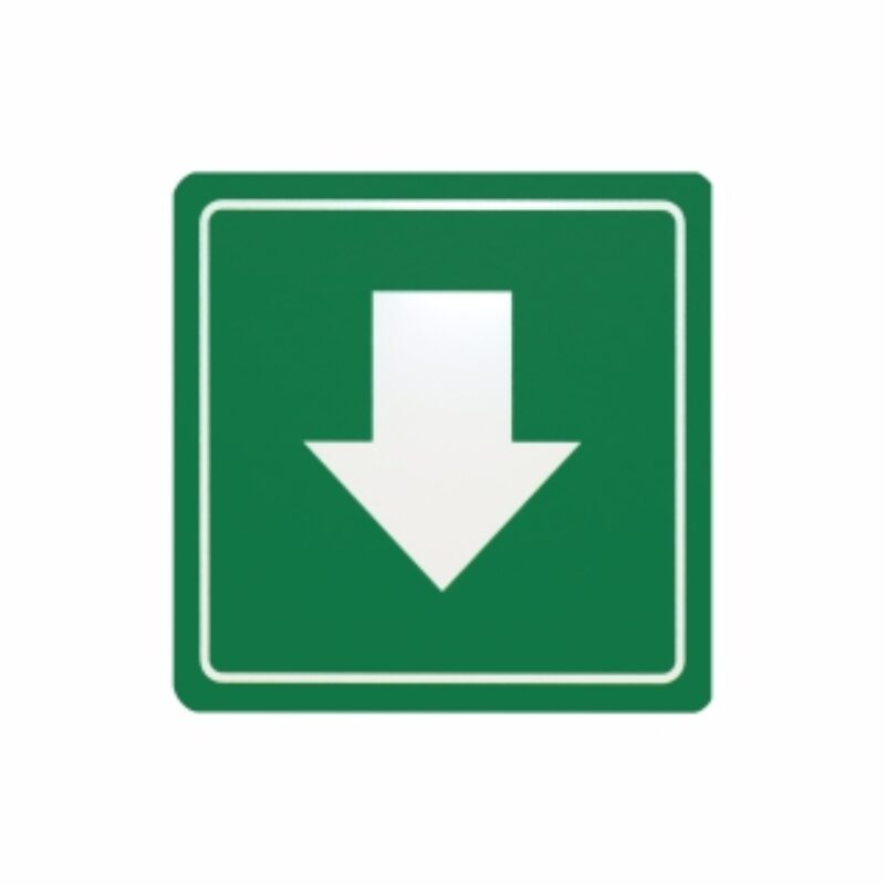 Green Arrow Symbolic Sign – Printed on White ACP (150 x 150mm)