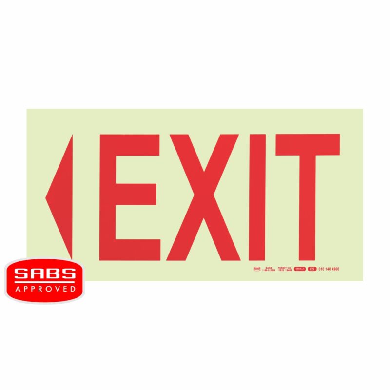 Photoluminescent 190MM Safety Sign – E5 Arrow Right Exit