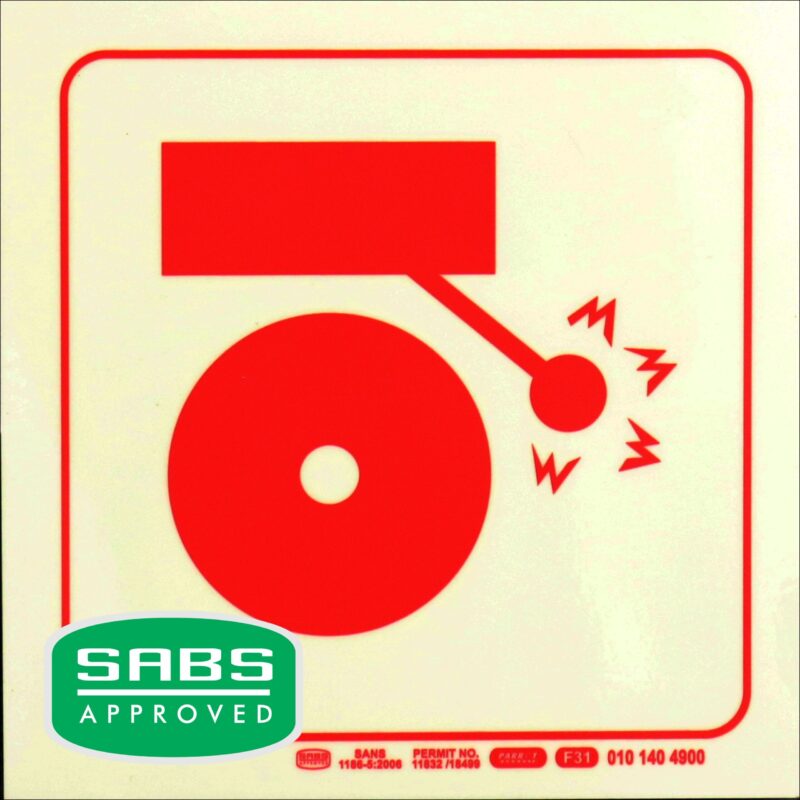 Photoluminescent 190mm Safety Sign F31 Fire Alarm