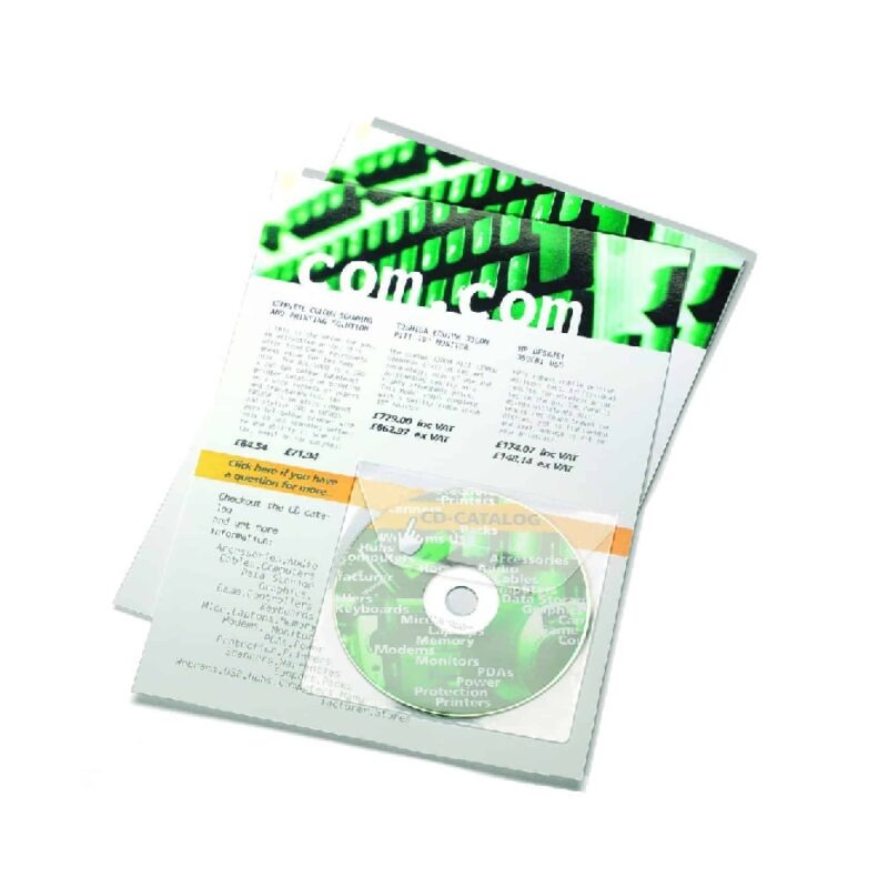 Adhesive Cd/Dvd Pocket With Flap 10 Pk