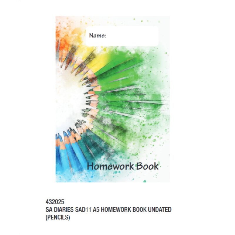 A5 Homework Book Undated SAD11 Des 1