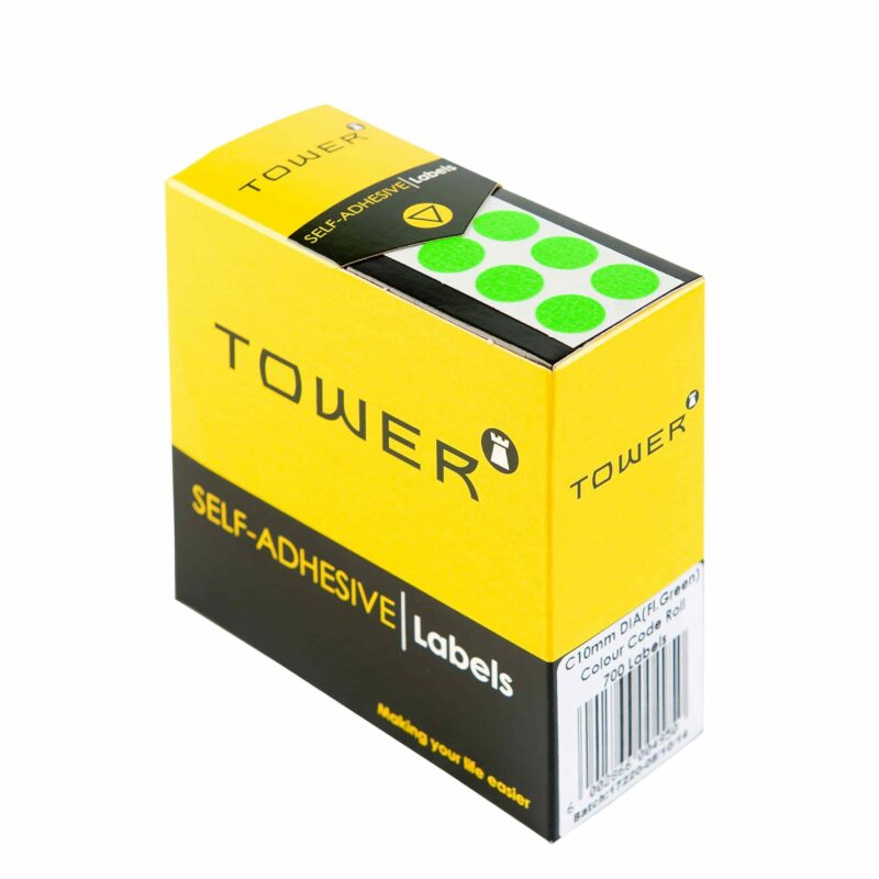 Tower C10 Colour Code Labels Neon Green