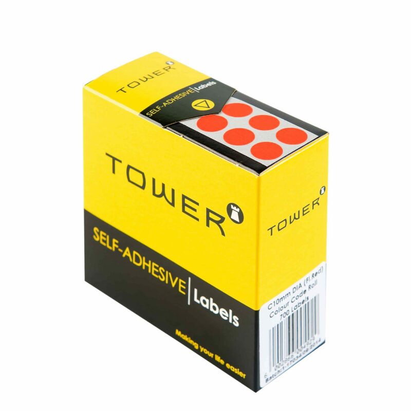 Tower C10 Colour Code Labels Neon Red