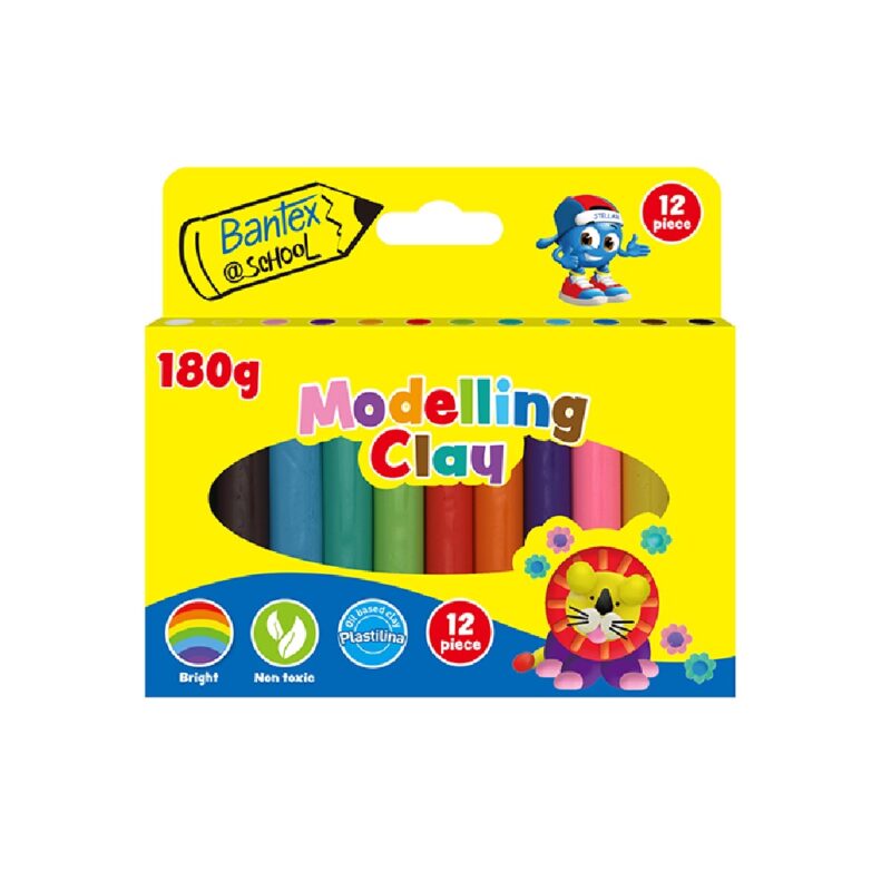 Bantex Modelling Clay 12col 180g