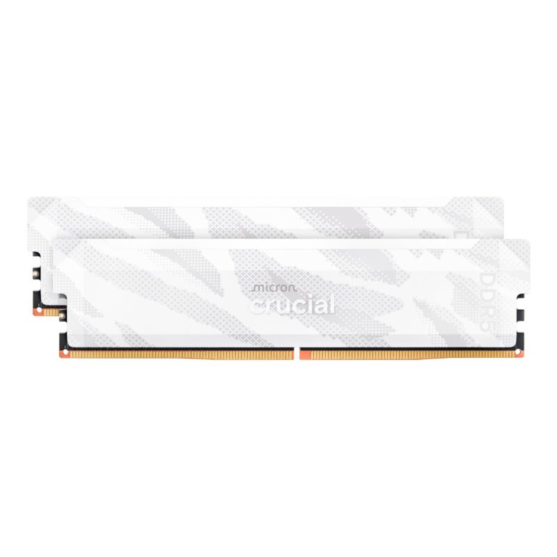 Crucial Pro Overclocking DDR5-6400 32GB Desktop Gaming Memory Kit (16GB x 2) – White