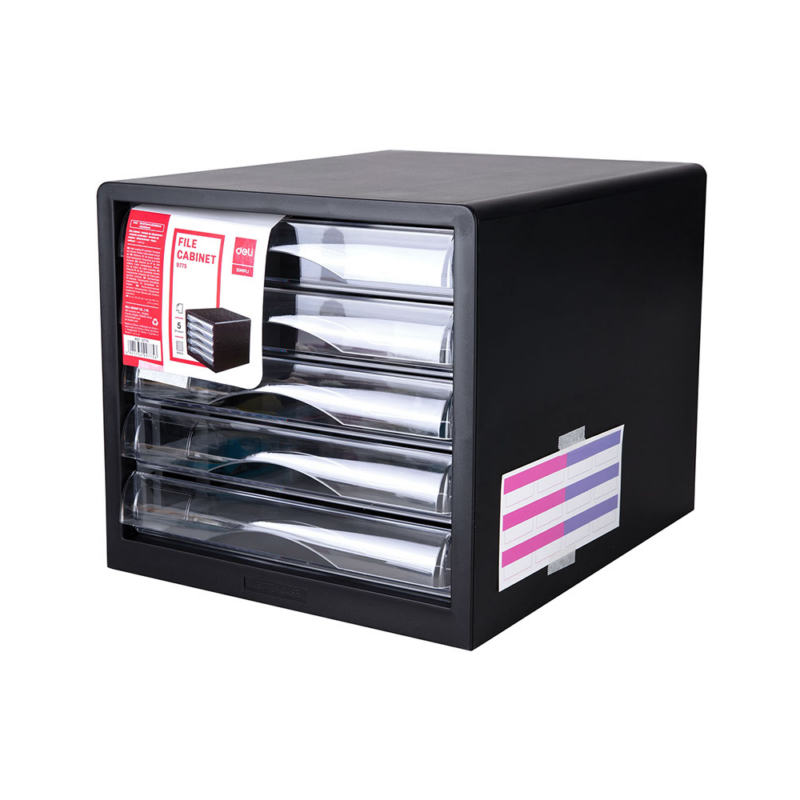 Deli 9775 5 Draw  Filing Cabnet Black
