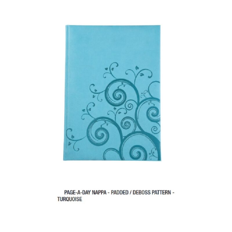 A5 Diary Page A Day Nappa  2026 Turq