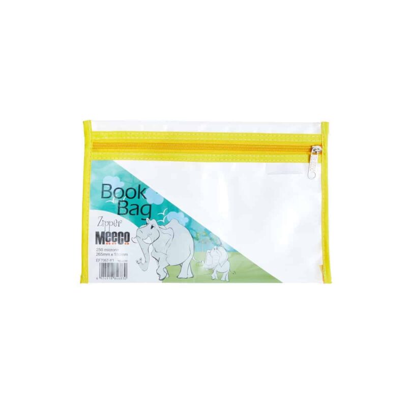 Zip Book Bag A5 Clear Yelw Meeco